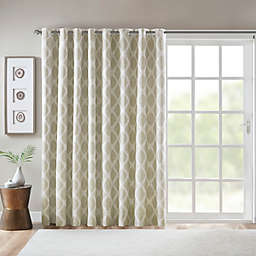 SunSmart Blakesly 84-Inch Grommet Blackout Printed Ikat Patio Curtain in Taupe (Single)