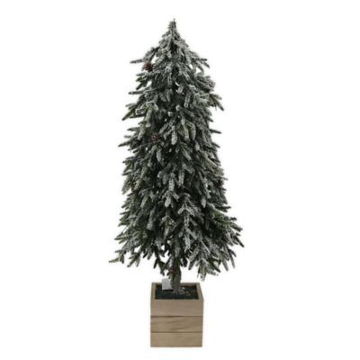 Bee &amp; Willow&trade; 2-Foot Flocked Artificial Alpine Christmas Tree in Grey/Sage Green