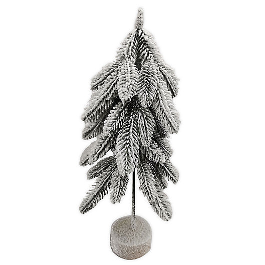 Alternate image 1 for Bee & Willow™ 20-Inch Flocked Downswept Artificial Tabletop Tree in Green