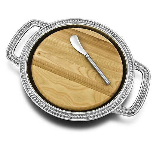 Alternate image 1 for Wilton® Flutes and Pearls Cheeseboard with Spreader in Silver