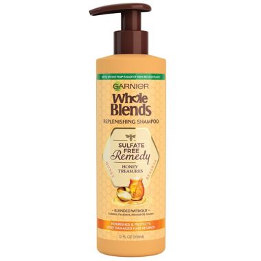 Garnier Whole Blends&trade; Honey Treasures&trade; 12 fl. oz. Replenishing Shampoo. View a larger version of this product image.