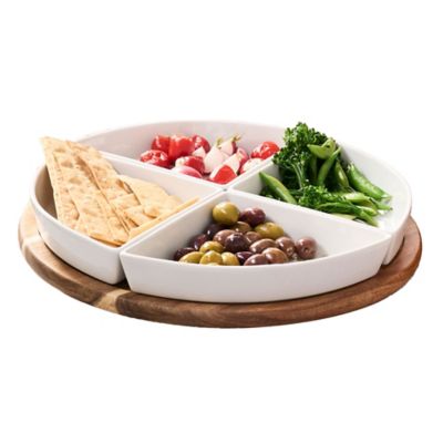 Our Table&reg; Hayden 5-Piece Lazy Susan Serving Set in White