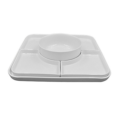 Our Table&trade; Hayden 6-Piece Square Appetizer Serving Dish Set in White. View a larger version of this product image.