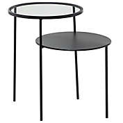 Ridge Road D&eacute;cor Modern Metal Tiered Accent Table in Black