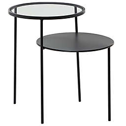 Ridge Road Décor Modern Metal Tiered Accent Table in Black