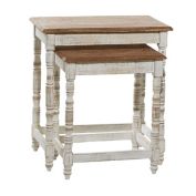 Ridge Road Decor Wooden Farmhouse Nesting Accent Tables (Set of 2)