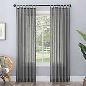 No. 918 Ceri Linen Texture Jute Tabs Semi-Sheer Tab Top Window Curtain Panel (Single)