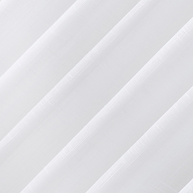 No. 918 Ceri Linen Texture Jute Tabs Semi-Sheer 96-Inch Curtain Panel in White (Single). View a larger version of this product image.
