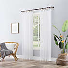 Alternate image 1 for No. 918 Ceri Linen Texture Jute Tabs Semi-Sheer 96-Inch Curtain Panel in White (Single)