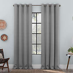 Clean Window Strie Recycled Fiber Semi-Sheer 96-Inch Curtain Panel in Silver Gray (Single)