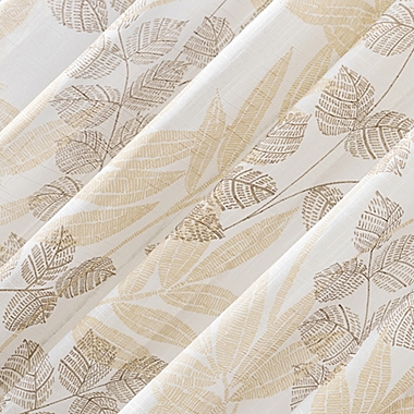 No. 918 Mori Botanical Jute Tabs Semi-Sheer Tab Top Window Curtain Panel (Single). View a larger version of this product image.