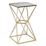 Ridge Road D&eacute;cor Glam Geometric Metal Accent Table in Gold