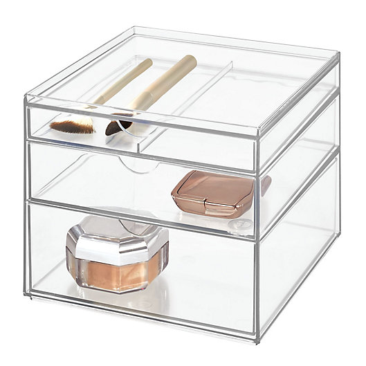 Alternate image 1 for Squared Away™ 3-Drawer Stackable Cosmetic Organizer
