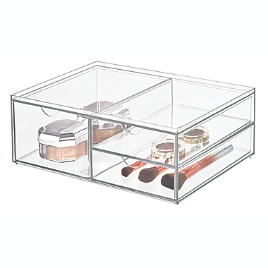 Squared Away&trade; 3-Drawer Wide Stackable Cosmetic Organizer. View a larger version of this product image.