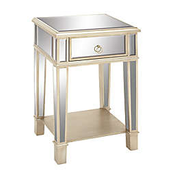 Ridge Road Décor Fir Wood and Mirror Glam Accent Table