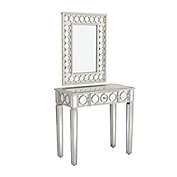 Ridge Road D&eacute;cor Glam Console Table and Mirror Set in Grey