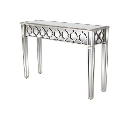 Ridge Road D&eacute;cor Glam Wood Console Table in Silver