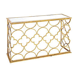 Ridge Road Décor Glam Metal Console Table in Gold