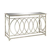 Ridge Road D&eacute;cor Open Iron and Mirror Console Table in Silver