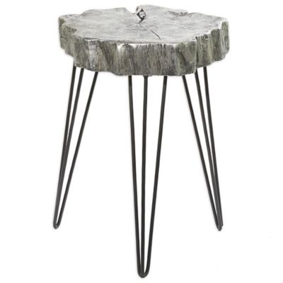Ridge Road Decor Modern Polystone and Metal Accent Table