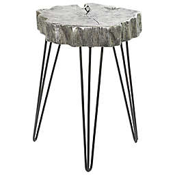 Ridge Road Decor Modern Polystone and Metal Accent Table