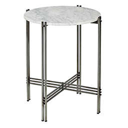 Ridge Road Décor Round Contemporary Marble Accent Table