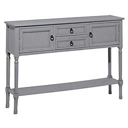 Ridge Road Décor Traditional Wood Console Table in Grey