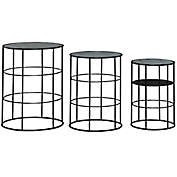 Ridge Road D&eacute;cor Contemporary Metal Accent Tables in Black (Set of 3)