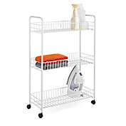 Honey-Can-Do&reg; 3-Tier Metal Laundry Cart in White