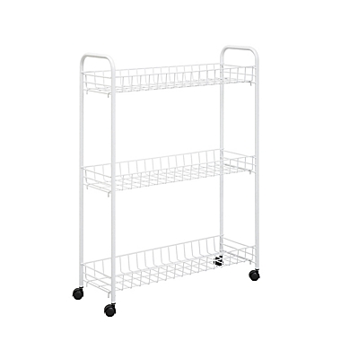 Honey-Can-Do&reg; 3-Tier Metal Laundry Cart in White. View a larger version of this product image.