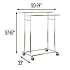 Alternate image 2 for Honey-Can-Do&reg; 74.5-Inch Double Collapsible Commercial Rolling Garment Rack in Chrome