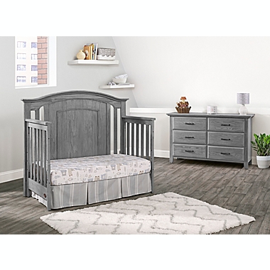 Oxford Baby Willowbrook 4-in-1 Convertible Crib in Graphite Grey. View a larger version of this product image.