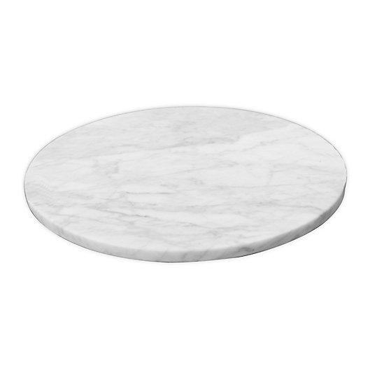 Alternate image 1 for Our Table™ Everett Marble Lazy Susan in White