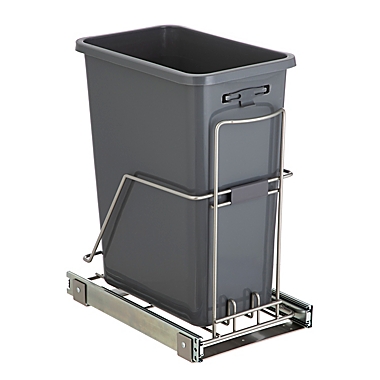 Squared Away&trade; Under-Cabinet 7.6-Gallon Sliding Trash Can in Brushed Nickel. View a larger version of this product image.