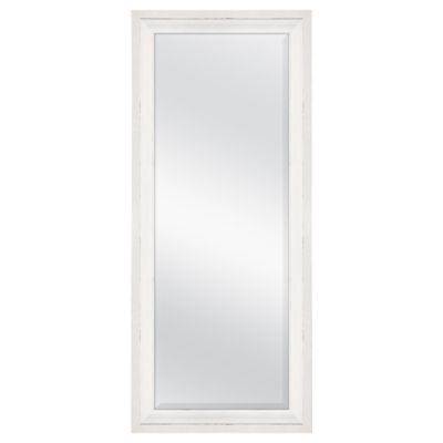 Amanti Art Cabinet Framed Full Length, Frost White Full Length Leaner Floor Mirror