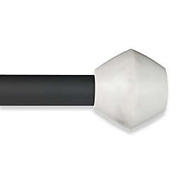Studio 3B™ Geometric Alpha Marble Adjustable Single Curtain Rod Set in Black/White