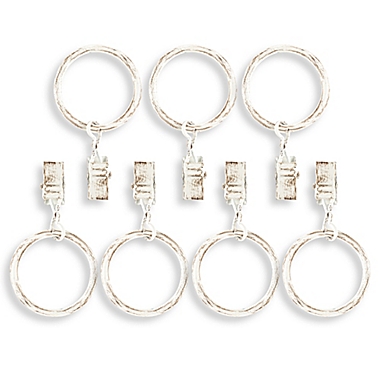 Studio 3B&trade; Urban Modern Clip Rings in Distressed White (Set of 7). View a larger version of this product image.