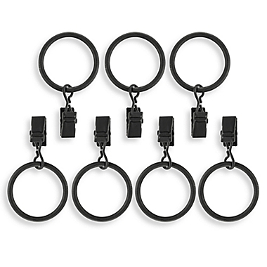 Studio 3B&trade; Geometric Clip Rings in Matte Black (Set of 7). View a larger version of this product image.