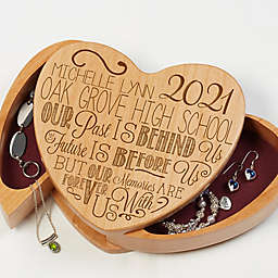 Graduation Memories Wooden Heart Jewelry Box