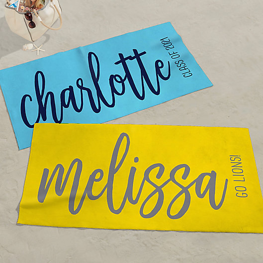 Alternate image 1 for Graduation Scripty Style Personalized Beach Towel