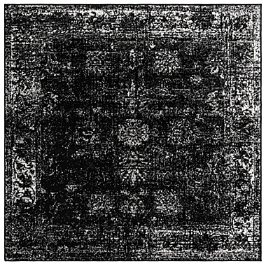 Unique Loom Sofia Floral 6&#39; Square Area Rug in Black. View a larger version of this product image.