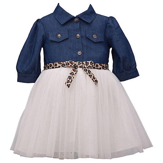 Alternate image 1 for Bonnie Baby Tutu Dress in Chambray
