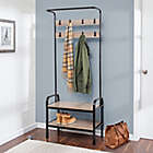 Alternate image 1 for Honey-Can-Do&reg; Entryway Organizer with Hooks and Shoe Storage in Wood/Black