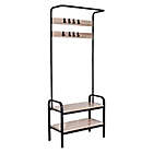 Alternate image 9 for Honey-Can-Do&reg; Entryway Organizer with Hooks and Shoe Storage in Wood/Black