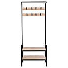 Alternate image 8 for Honey-Can-Do&reg; Entryway Organizer with Hooks and Shoe Storage in Wood/Black