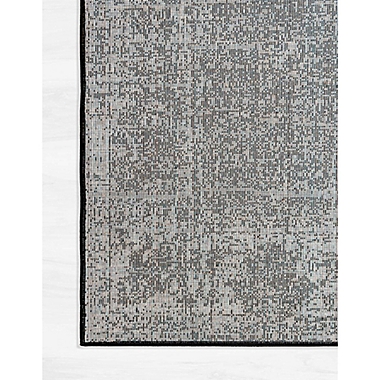 Unique Loom Sofia Floral 6&#39; Square Area Rug in Black. View a larger version of this product image.