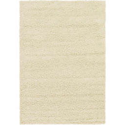 Unique Loom Solid Shag Rug in Pure Ivory