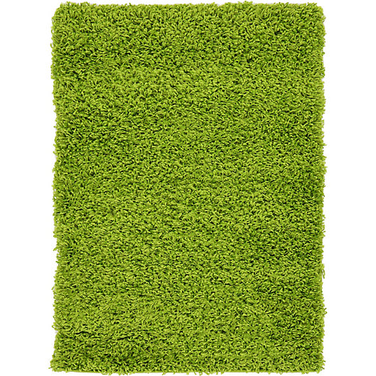 Alternate image 1 for Unique Loom Solid Shag 2'2 x 3' Area Rug in Grass Green