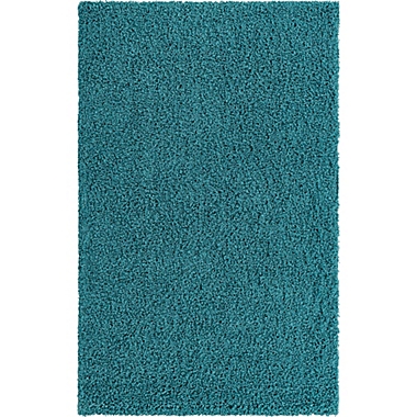 Unique Loom Solid Shag Powerloomed Rug in Deep Aqua. View a larger version of this product image.
