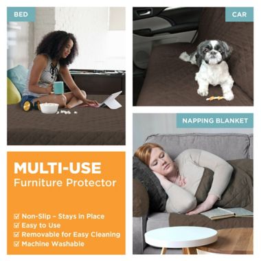 Zenna Home Smart Fit Reversible Faux Suede Furniture Cover Collection. View a larger version of this product image.